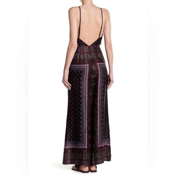 Free People Purple & Black Paisley Bandana Wide Leg Jumpsuit Size 2 - Picture 5 of 17